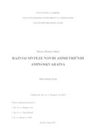 prikaz prve stranice dokumenta Razvoj sinteze novih asimetričnih aminoskvaraina