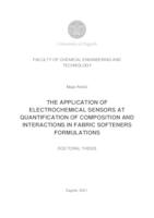 prikaz prve stranice dokumenta Primjena elektrokemijskih senzora pri kvantificiranju sastava i interakcija u formulacijama oplemenjivača rublja