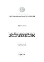 prikaz prve stranice dokumenta Katalitička oksidacija toluena u metalnome monolitnom reaktoru