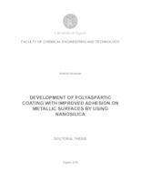 prikaz prve stranice dokumenta Development of polyaspartic coating with improved adhesion on metallic surfaces by using nanosilica