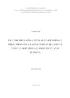 prikaz prve stranice dokumenta Ekotoksikološka, fizikalno-kemijska i mikrobiološka karakterizacija sirove vode iz skrubera za pročišćavanje plinova